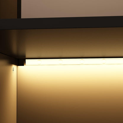 Armario Elegante con Puertas de Vidrio y Tiras de Luz LED GlowLuxury™