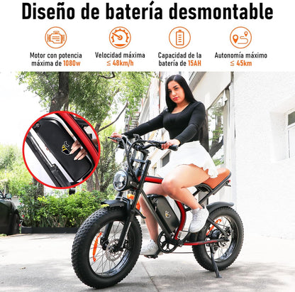 Bicicleta eléctrica HONEYWHALE K6