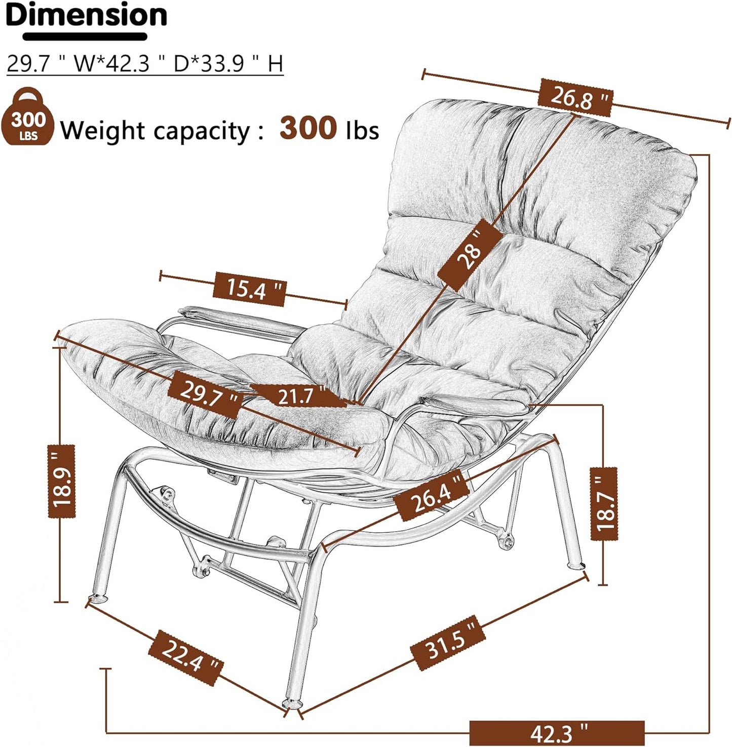 Silla reclinable Tapizada con un Diseño Moderno HarmonyHome™