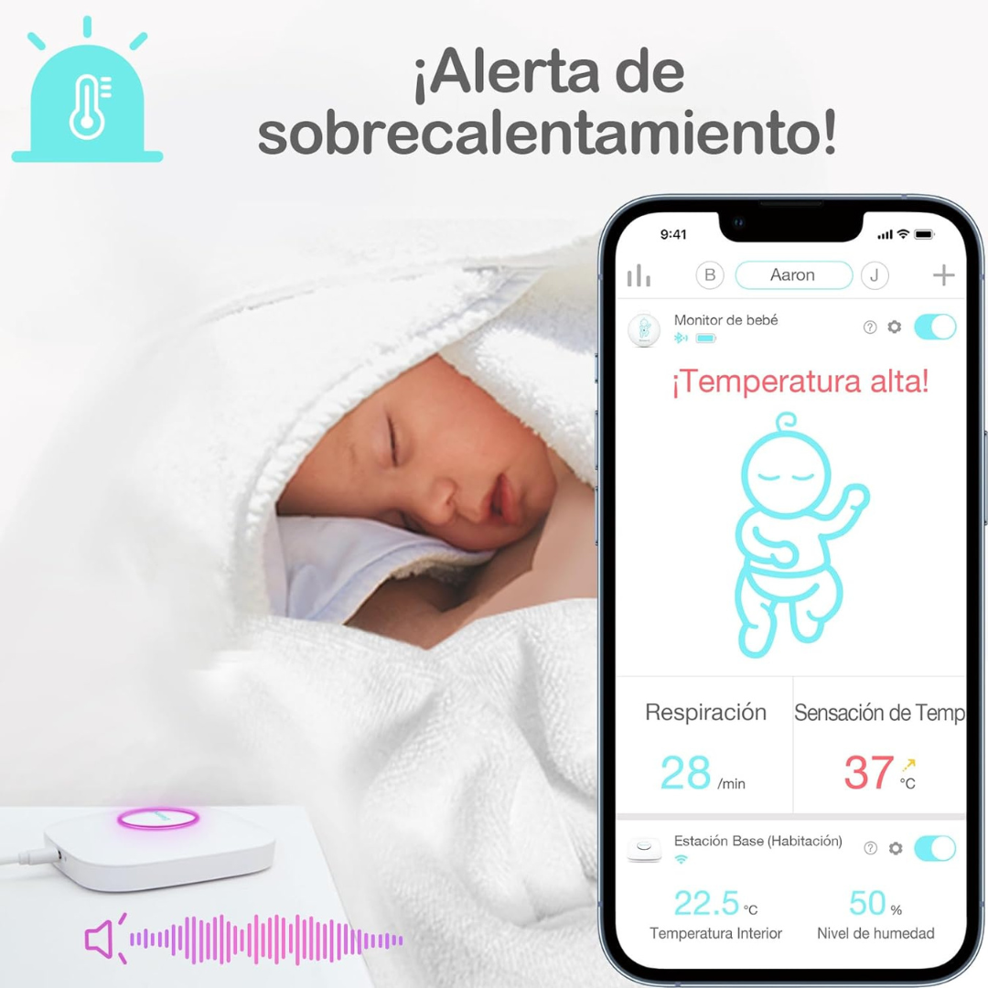 Monitor Inteligente de respiración para bebés Sense-U™