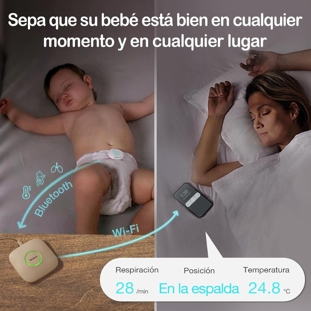 Monitor Inteligente de respiración para bebés Sense-U™